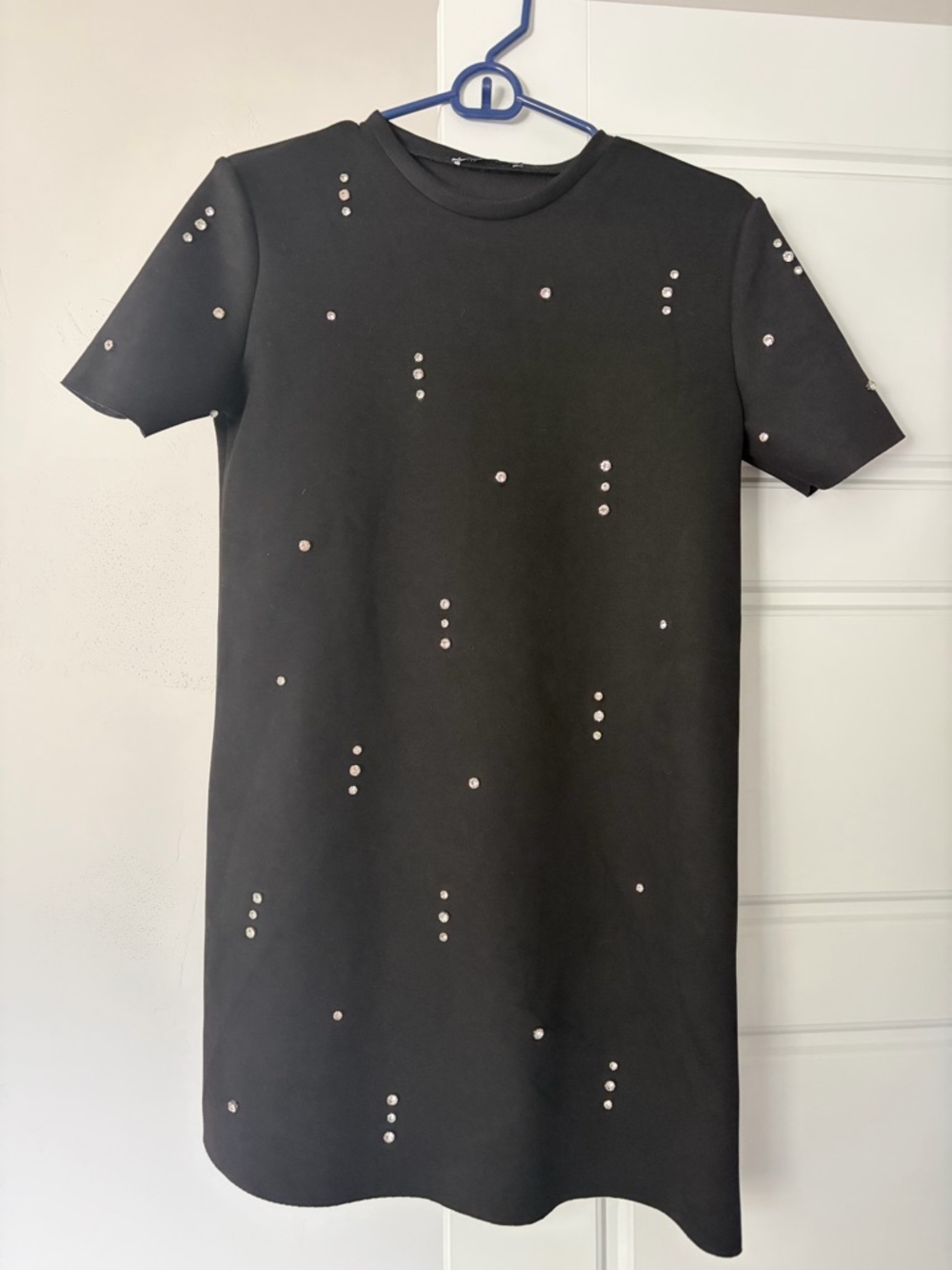 Zara Black Crew Neck Dress with Sparkle detail